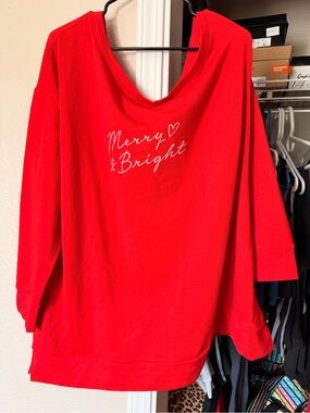 Lane Bryant Red Cozy Pullover Top